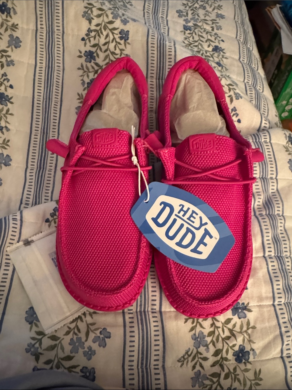 Hey Dude Bright Pink Womens Slip-On Sneakers